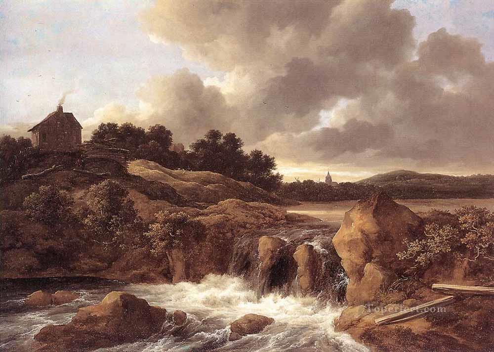 Paisaje con cascada Jacob Isaakszoon van Ruisdael río Pintura al óleo